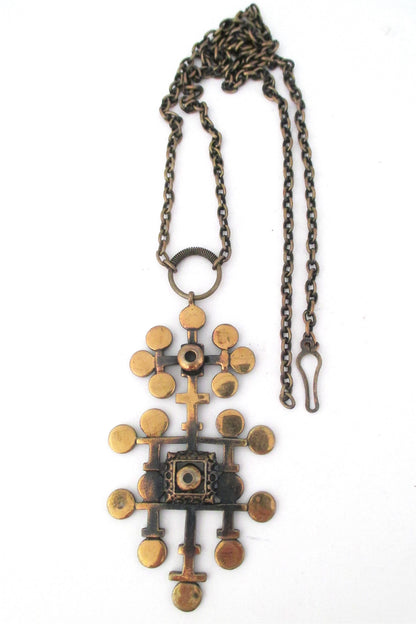 Pentti Sarpaneva Finland vintage Scandinavian Modernist bronze pendant necklace