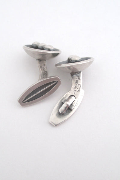Hans Hansen classic dimensional silver cufflinks
