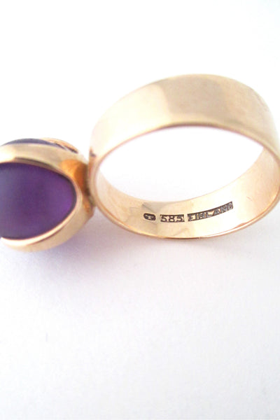 Elis Kauppi 'amethyst sphere' gold ring