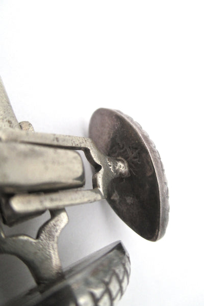 vintage silver 'grid' cufflinks