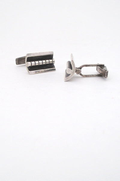 heavy curved silver vintage cufflinks - studio made