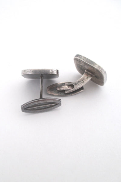 Hans Hansen modernist silver & enamel cufflinks - rare 2 colour