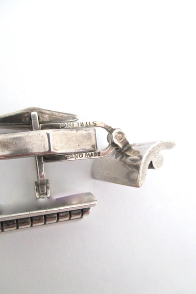 heavy curved silver vintage cufflinks - studio made