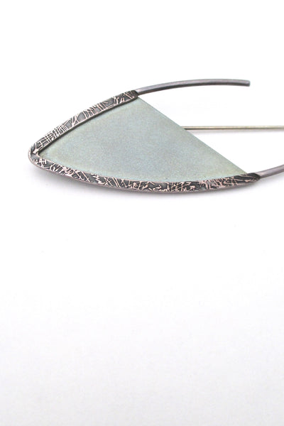 detail vintage silver titaniun large brooch postmodern design 1980s jewelry