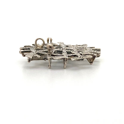 Studio Else & Paul large brutalist silver pendant brooch