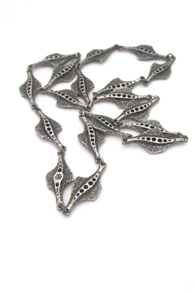 Guy Vidal pierced pewter long link chain necklace