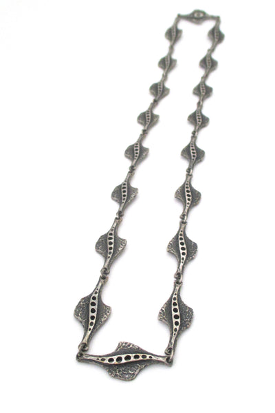Guy Vidal pierced pewter long link chain necklace