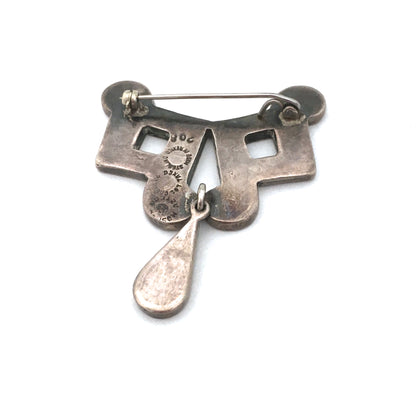 Los Castillo mosaico Azteca kinetic brooch