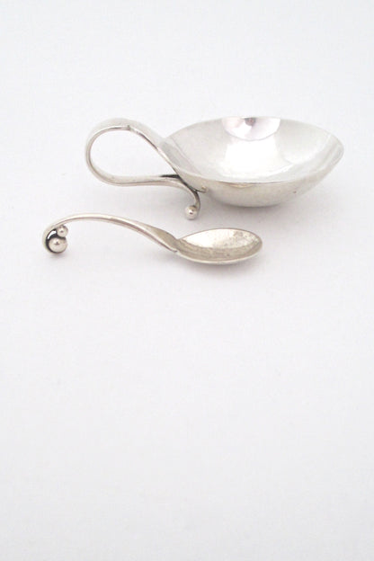 Georg Jensen open salt & spoon #110