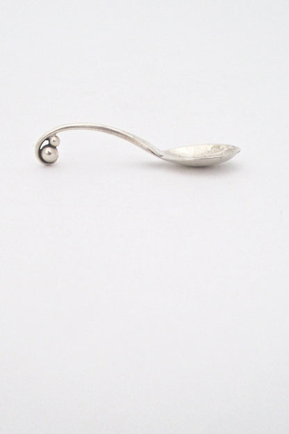 profile Georg Jensen Denmark vintage silver open salt and spoon 110 by Georg Jensen
