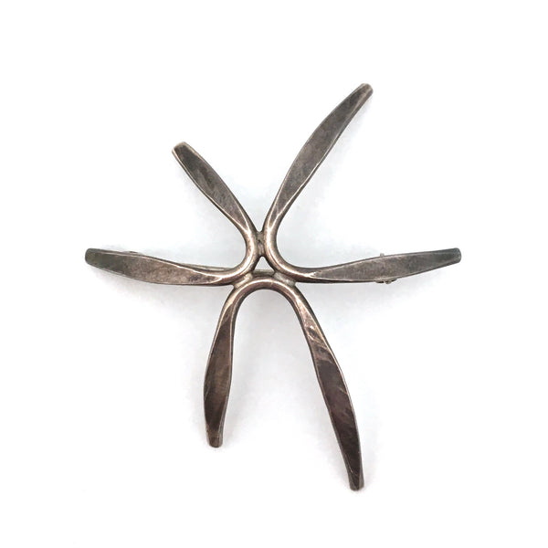 Christian Schmidt Modernist silver starburst brooch