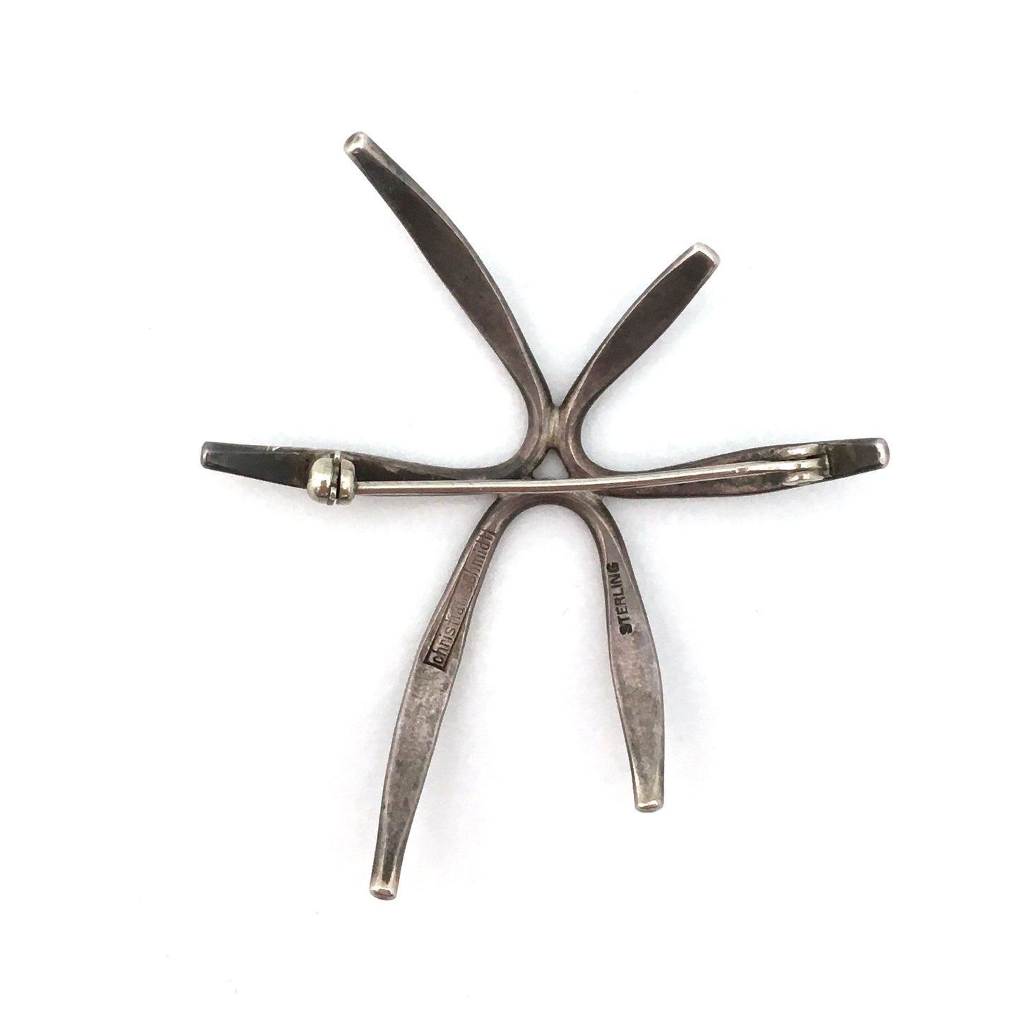 Christian Schmidt Modernist silver starburst brooch