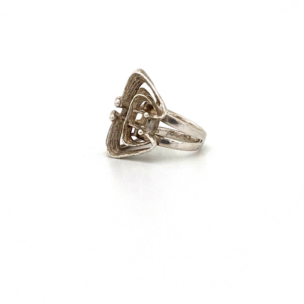 profile Studio Else & Paul Norway vintage silver brutalist large ring Scandinavian Modernist jewelry design