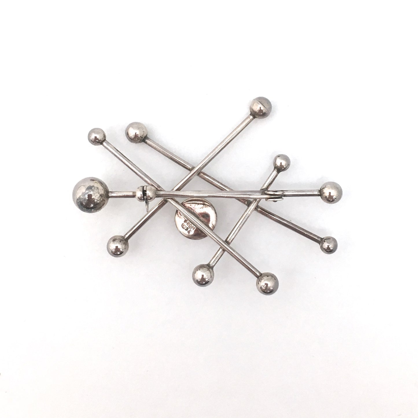 NE From large 'atomic' brooch with rose quartz