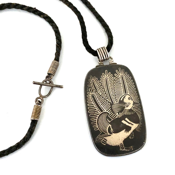 Georg Jensen iron & sterling pendant necklace #5024 ~ scarce