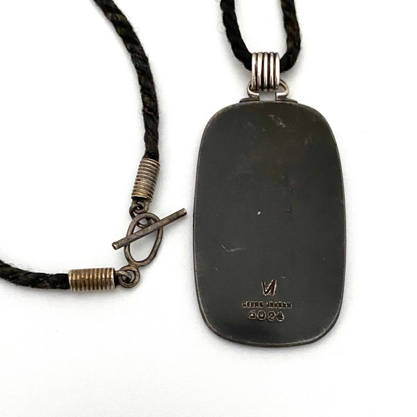 Georg Jensen iron & sterling pendant necklace #5024 ~ scarce