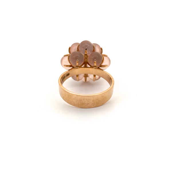 Elis Kauppi 14k gold & pink chalcedony cluster ring