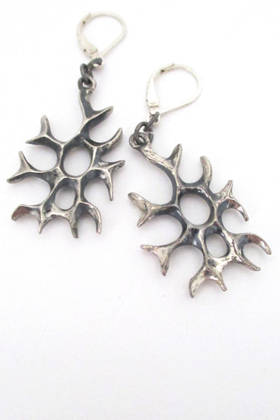 Robert Larin 'brutalist lace' pewter drop earrings