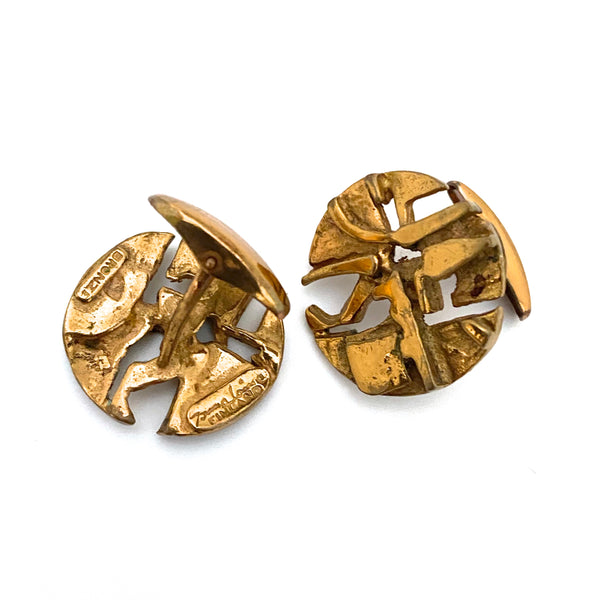 Jorma Laine bronze openwork cufflinks