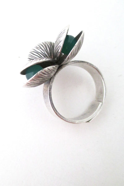 Eis Kauppi for Kupittaan Kulta Finland vintage Scandinavian Modernist silver ring