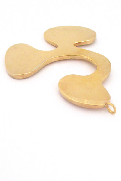 Maryon Kantaroff large gilded bronze signed pendant #1