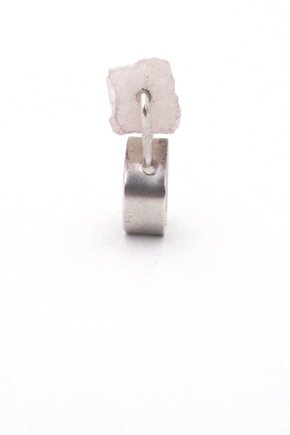 vintage silver & quartz large kinetic ring