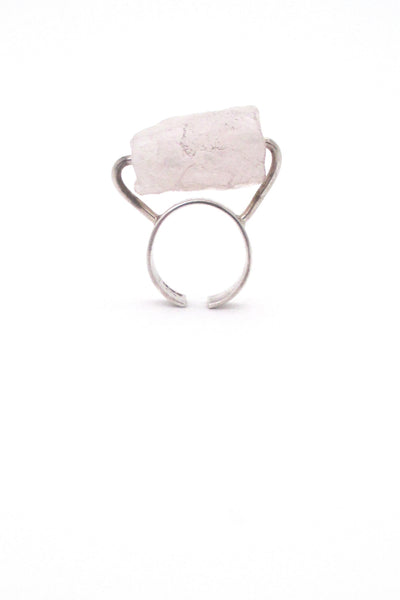 vintage silver & quartz large kinetic ring