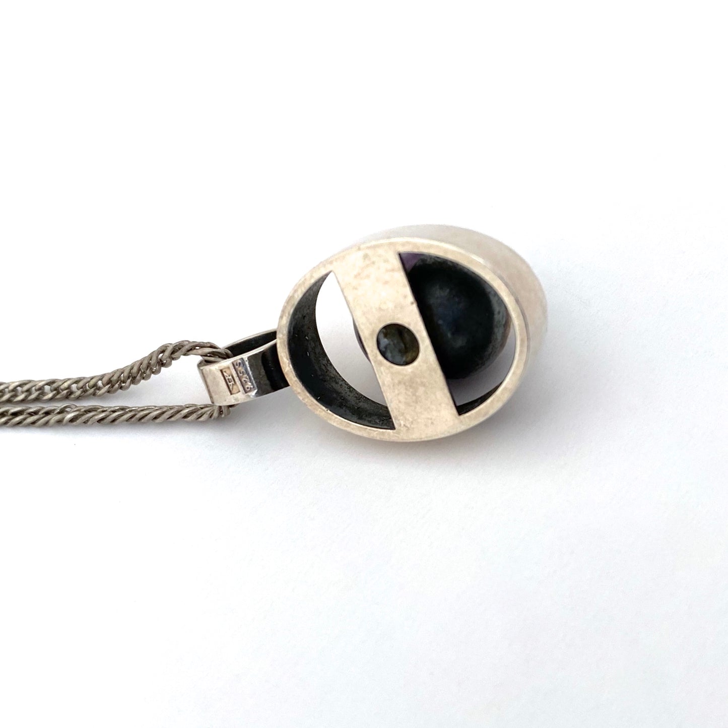 Kupittaan Kulta silver & amethyst sphere pendant ~ Elis Kauppi