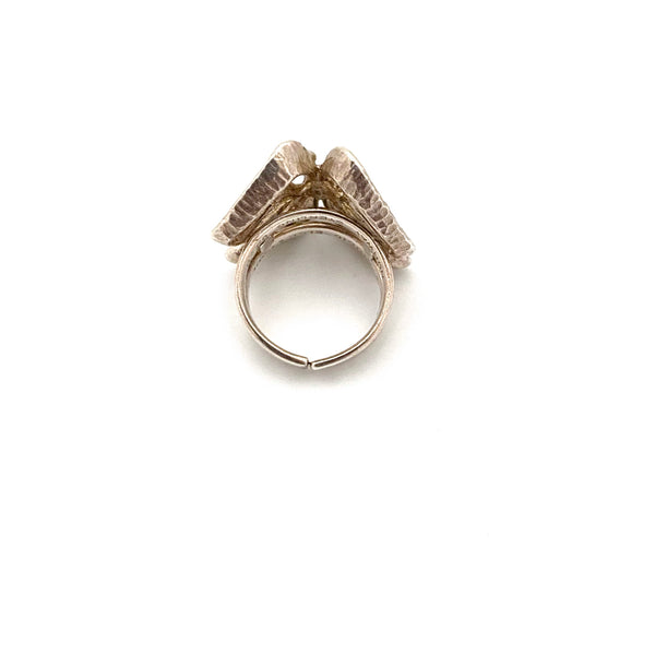 Studio Else & Paul brutalist openwork silver large ring