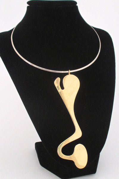 Maryon Kantaroff large gilded bronze signed pendant #2