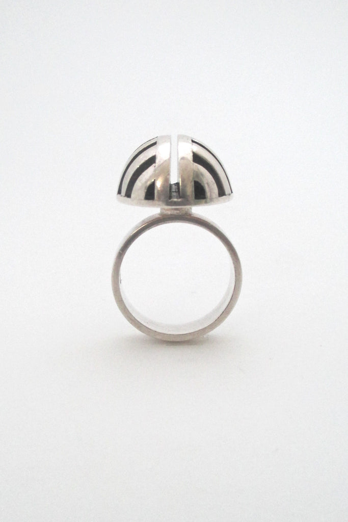 aarikka geometric heavy silver ring - 1967 – Samantha Howard Vintage
