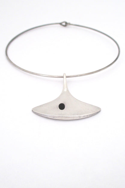 Hans Hansen silver & enamel pendant & neck ring - Bent Gabrielsen