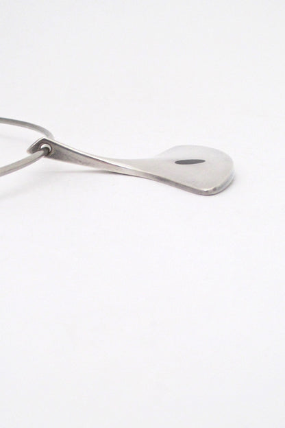 profile Hans Hansen Denmark vintage modernist Scandinavian silver enamel pendant and neck ring by Bent Gabrielsen