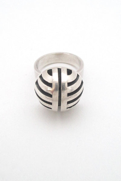 aarikka geometric heavy silver ring - 1967