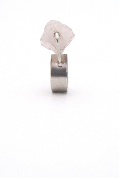 profile large vintage silver quartz sculptural kinetic ring