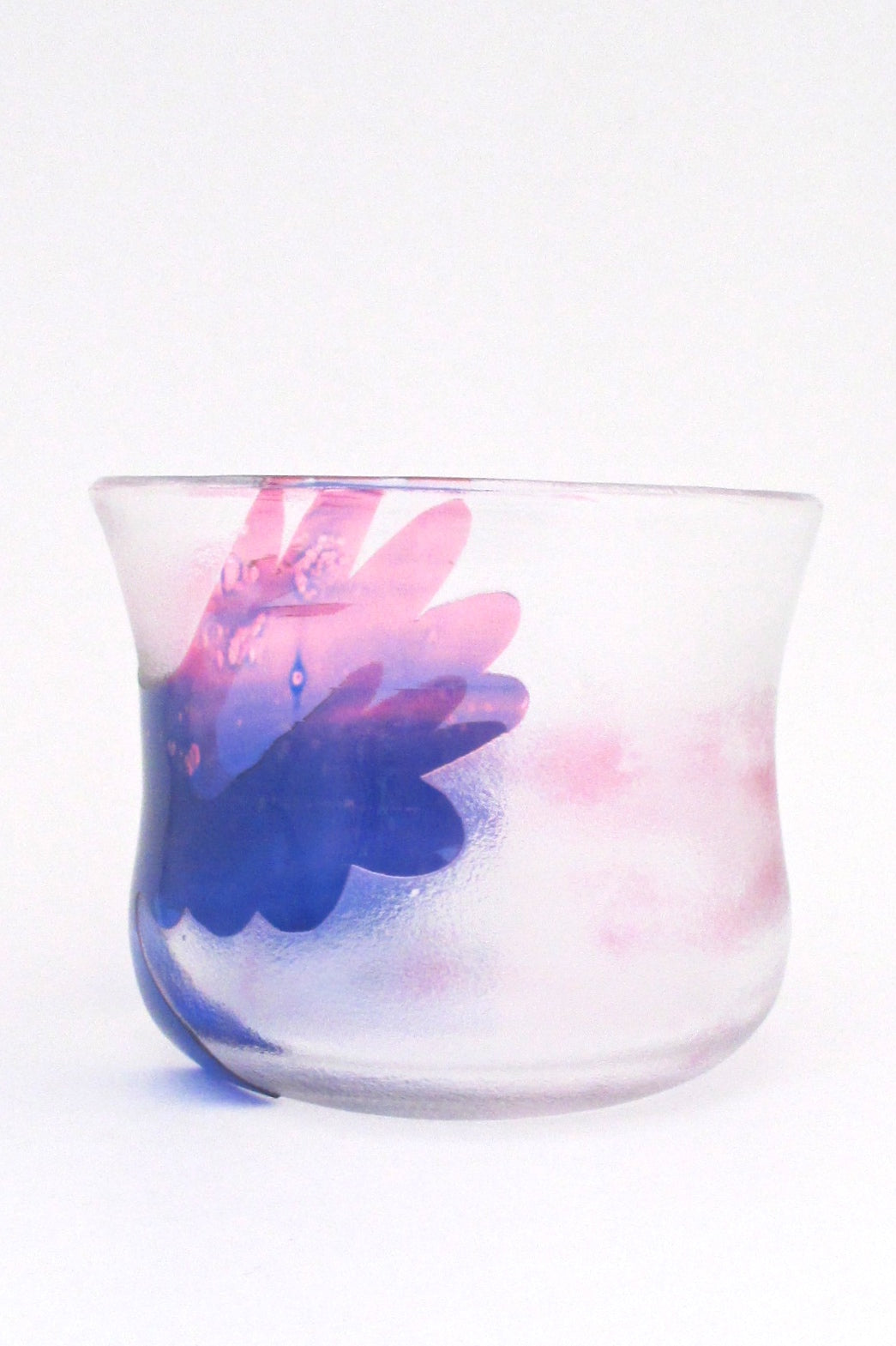 profile Kosta Boda Sweden vintage mid century cameo glass carved bird bowl by Paul Hoff signed