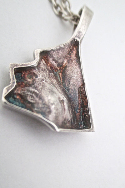 Matti Hyvarinen textured silver pendant
