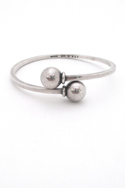 Hans Hansen modernist silver spheres bangle