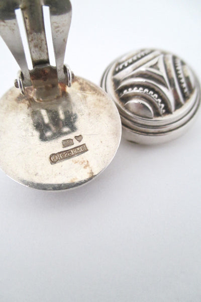 Kalevala Koru large silver dome earrings