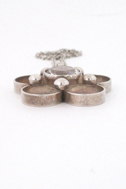 Arne Nordlie large silver & crystal pendant necklace