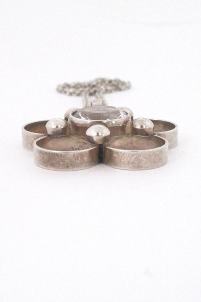 Arne Nordlie large silver & crystal pendant necklace