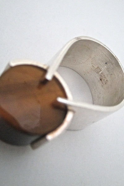 Henning Ulrichsen silver & tiger eye Modernist ring