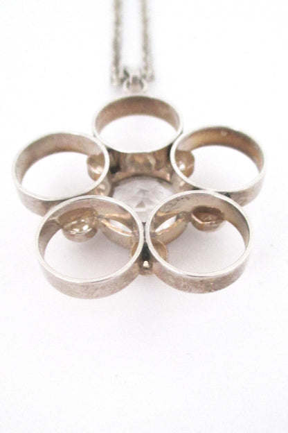 Arne Nordlie large silver & crystal pendant necklace