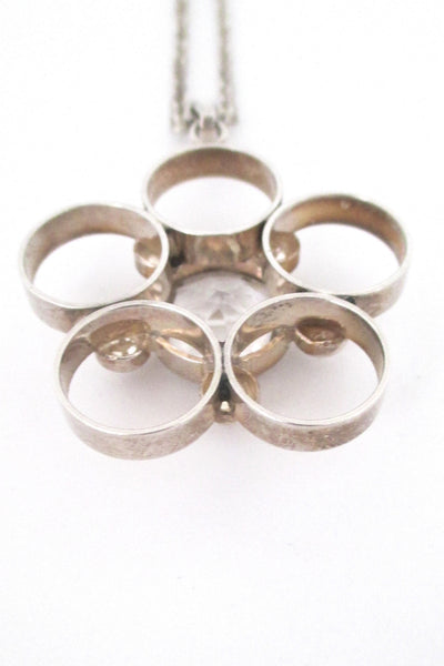 Arne Nordlie large silver & crystal pendant necklace