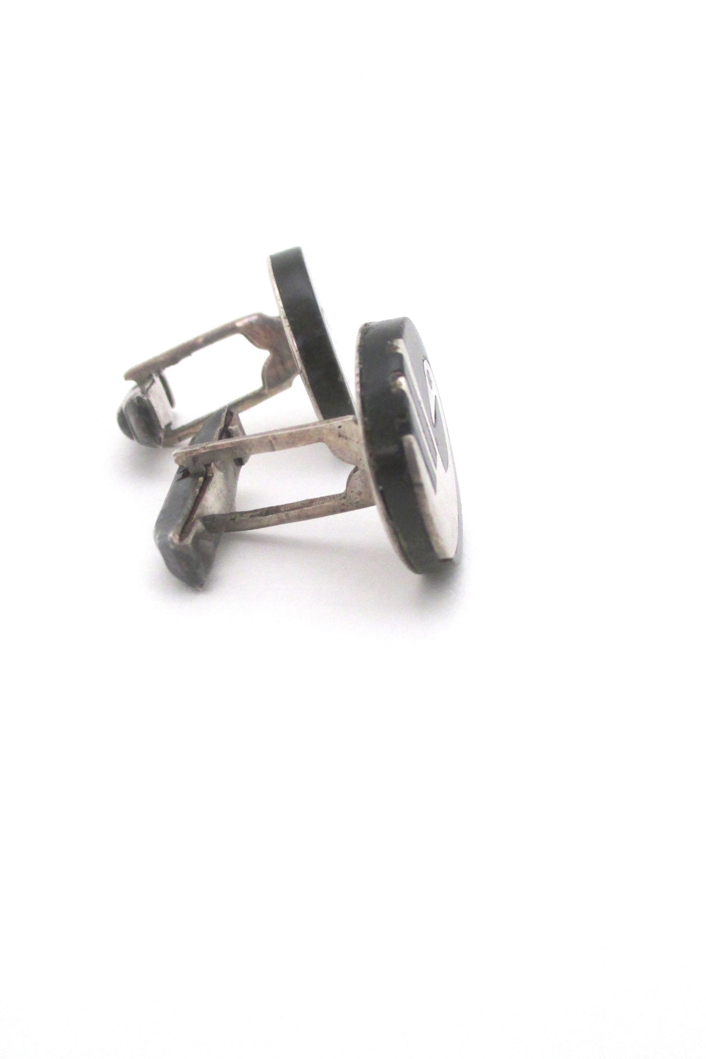 los Castillos 'onix negro' funky bird cufflinks