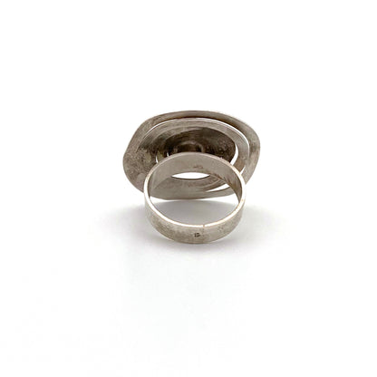 silver gilt and amethyst concentric circles ring