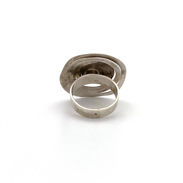 silver gilt and amethyst concentric circles ring