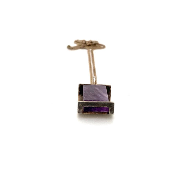 Elis Kauppi silver & amethyst pendant necklace