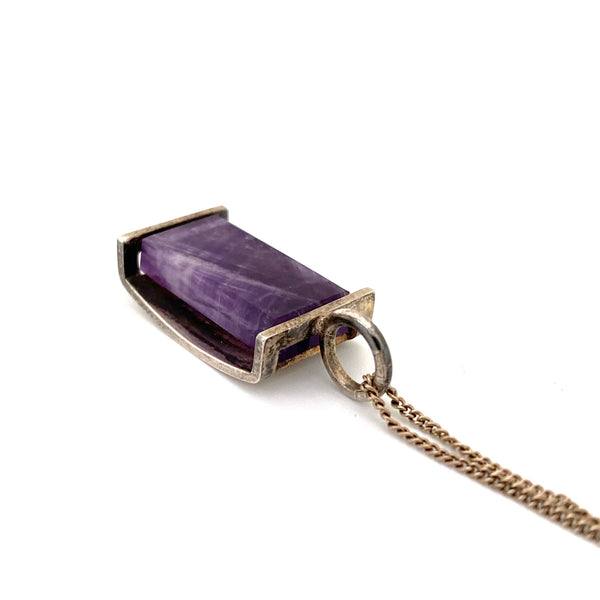 Elis Kauppi silver & amethyst pendant necklace