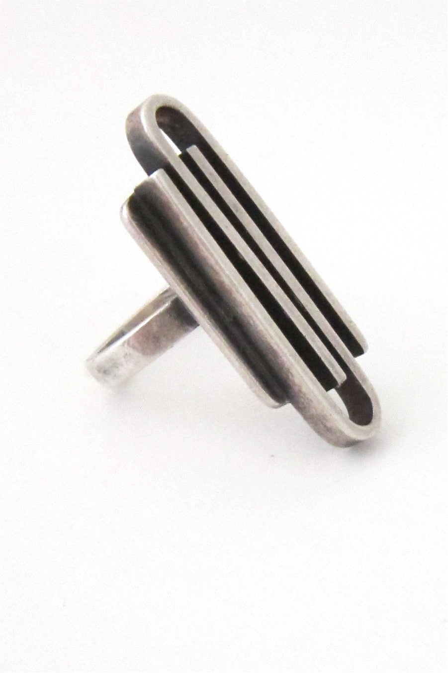 Joseph Skinger American Modernist sterling silver large ring